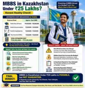 Read more about the article MBBS in Kazakhstan Under ₹25 Lakhs? Honest Reality Check